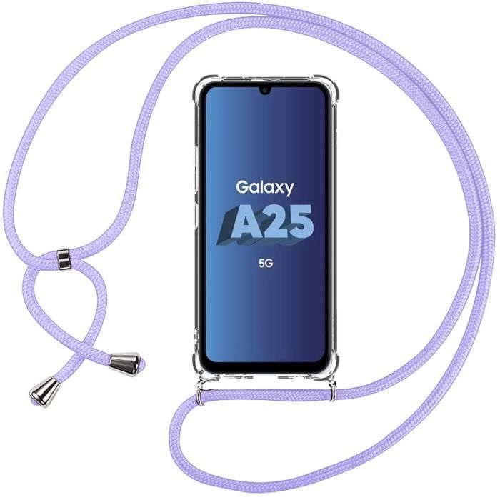 Coque de protection - BOOLING - Samsung Galaxy A25 5G - Antichoc - Cordon ajustable - Transparent