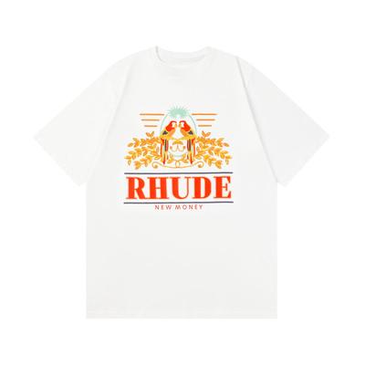 Summer Trendy Brand Rh American Ude High Street Logo Print Summer New Vintage Round Neck Shortsleeved Tshirt Unisex And Unisex