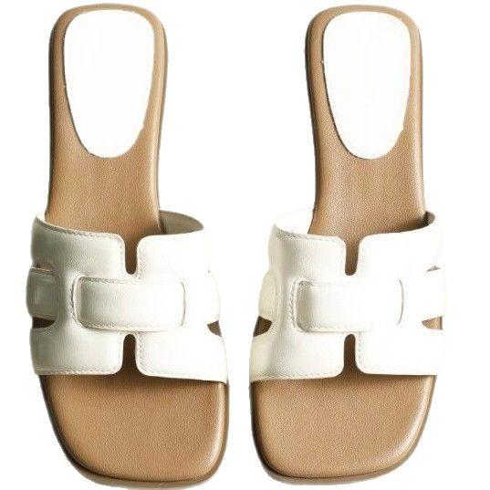 Weiche Lederversion~ gewebte super angesagte Halbpantoffeln Damen Sommerbekleidung 2025 neue hochwertige lässige Ein-Schlupf-Kühlpantoffeln