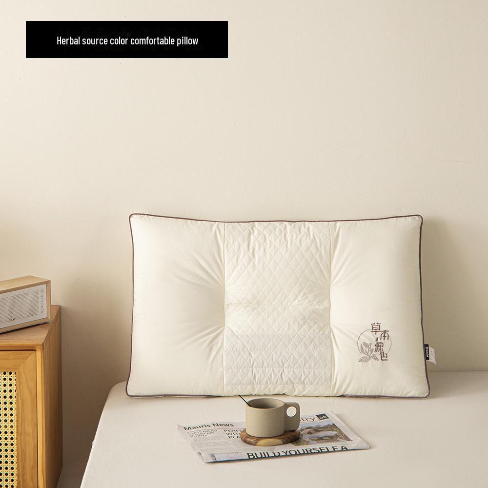 Pure Color Pillow - White Medium-Low Support Pillow for Dorms & Couples