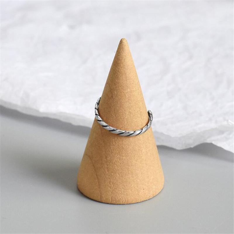 New Arrival Simple Twisted Woven 925 Sterling Silver Jewelry Retro Thai Silver Small Twisted Popular Opening Rings TYB486