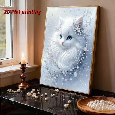 Kit Pictură cu Perle Pisică Nobilă Fără Ramă Meșteșug DIY Decorațiune Dormitor Artă de Perete Living Decorațiune Cameră Artă Meșteșug Decorațiune