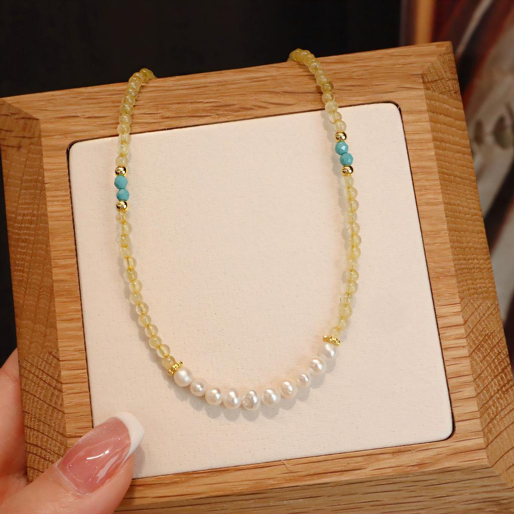 Natural Crystal Energy Necklaces - 4 Styles for Wealth, Love, Protection - Yellow Crystal, Rose Quartz, Malachite, Tiger's Eye Gift