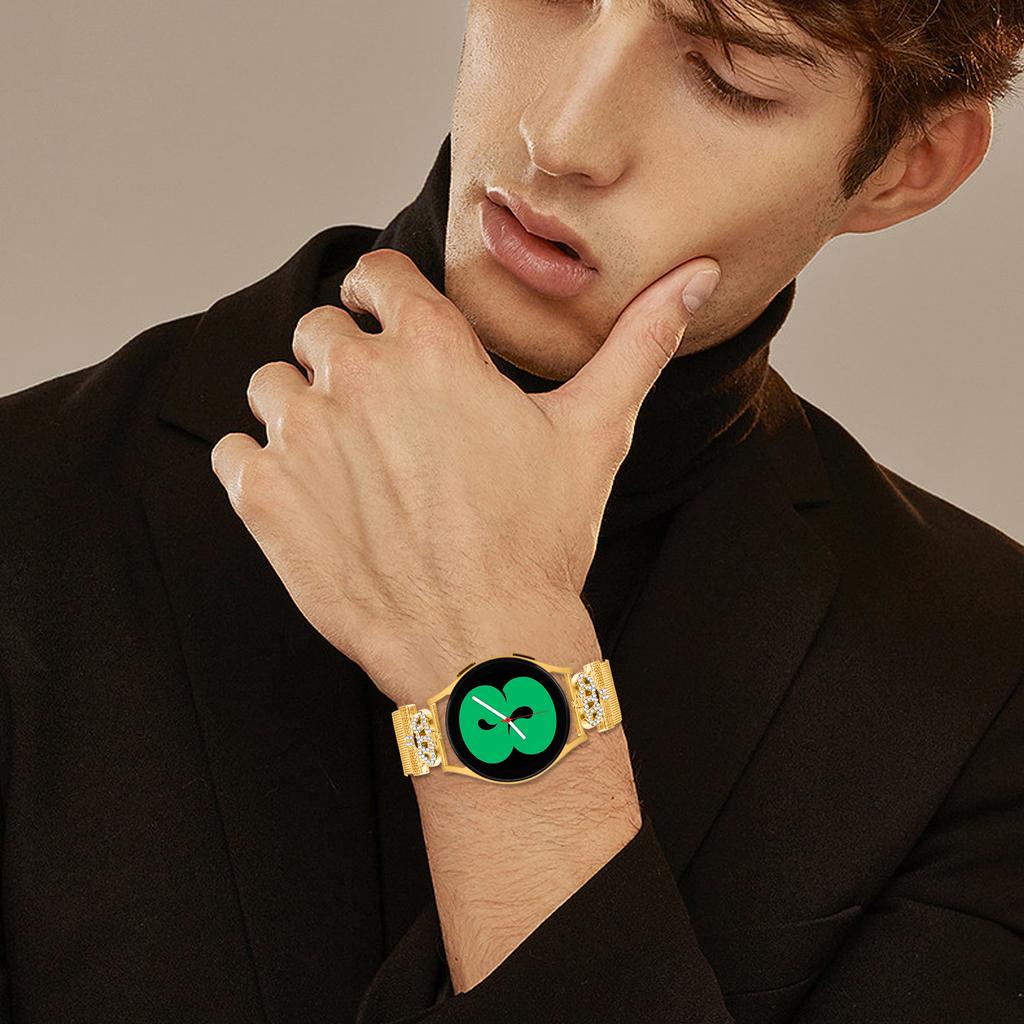 For GarminActive 5/vivoactive 5 Milanese Mesh Band Magnetic Crown Clasp Stainless Steel Strap