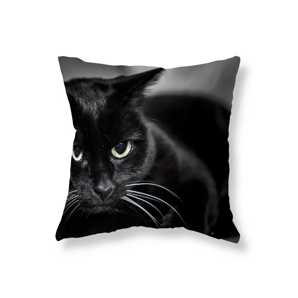 Cute Funny Black Cat Pillowcase   Sofa Car Decoration Office Game Chair Cushion Cover Room Home