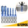 A96I-Hex Shank Screw Thread Metric Tap Drill Bits Screw Machine HSS Compound Drill Hand Tools For Metal Steel Wood Plastic