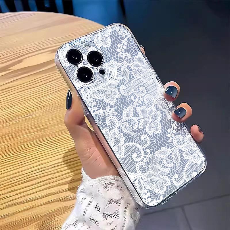 New Black White Lace Phone Case for Xiaomi 15T Pro 14T 13T 12T 14 11 Lite 5G Poco X7 Pro X6 X5 F7 F6 pro Shockproof Soft Cover