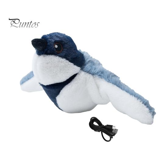 

Интерактивная игрушка для кошек с хлопающими крыльями, компактная портативная, активирующая движение, имитация полета, электрическая игрушка для трясущихся птиц-воробьев синий