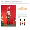 38CM Wooden Nutcracker Soldier Puppet Christmas Decoration Santa Claus Statue Desktop Ornament Navidad New Year Home Decoration