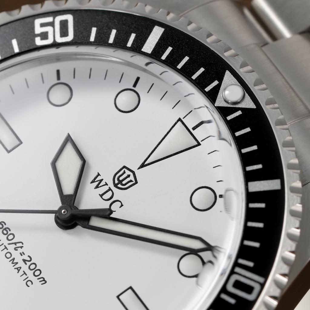 Watchdives WD5513B Automatic Watch PT5000 200M Diver Top Hat Bubble Sapphire 316L Steel Luminous Aluminum alloy bezel Men Watch