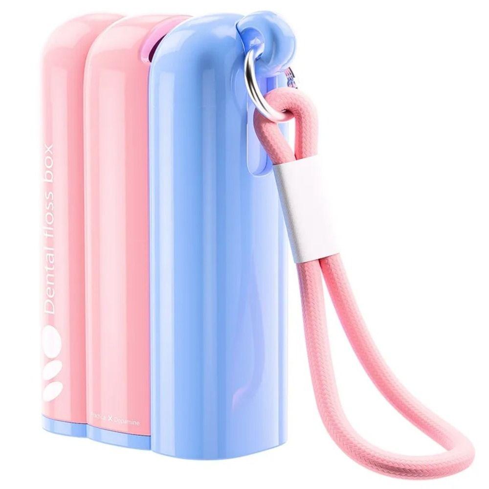 Taşınabilir PP Otomatik Açılan Diş İpi Kutusu Toz Geçirmez Basmalı Diş İpi Kutusu Yeniden Doldurulabilir Mini Diş Çubuğu Kılıfı Ev
