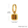 Stylish Men's Huggie Hoop Earrings,Trendy Natrual Stone Stainless Steel Square Ear Drop,Luxury Birthday Party Anniversary Gift
