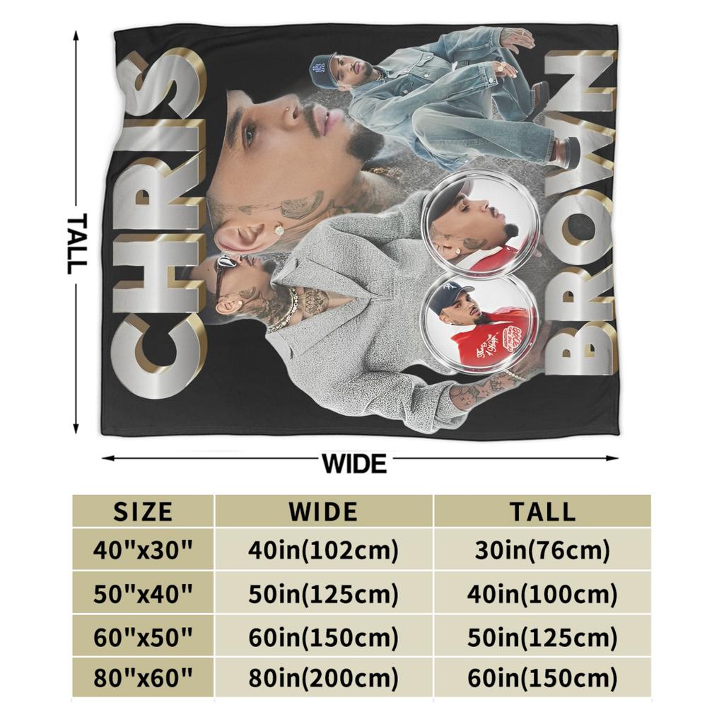 Chris Brown Tour 2025 Throw Fashion Blanket for Couch  Soft Cozy Plush Fashion Blanket Es Multi-size Bedspreads for All Seasons
