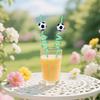 Football Themed Cartoon Spiral Straw Set with Creative Design 10PC