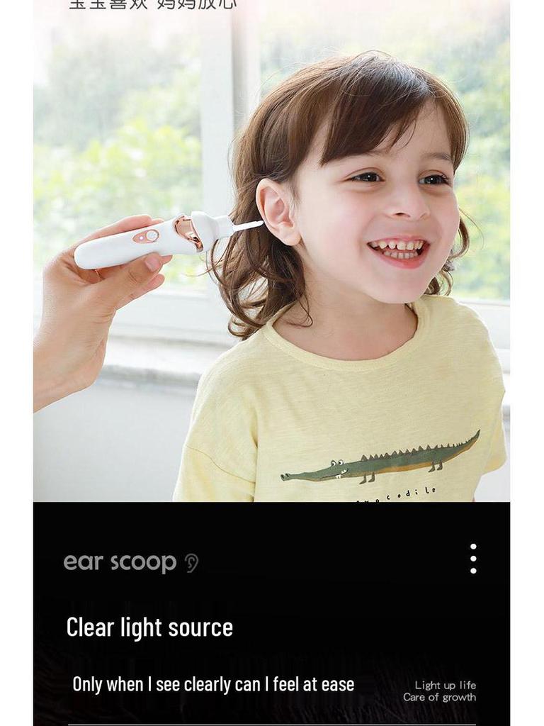 Beleuchtetes Elektrisches Ohrreiniger-Gerät mit Saugfunktion und Ohrlöffel für Erwachsene und Kinder
