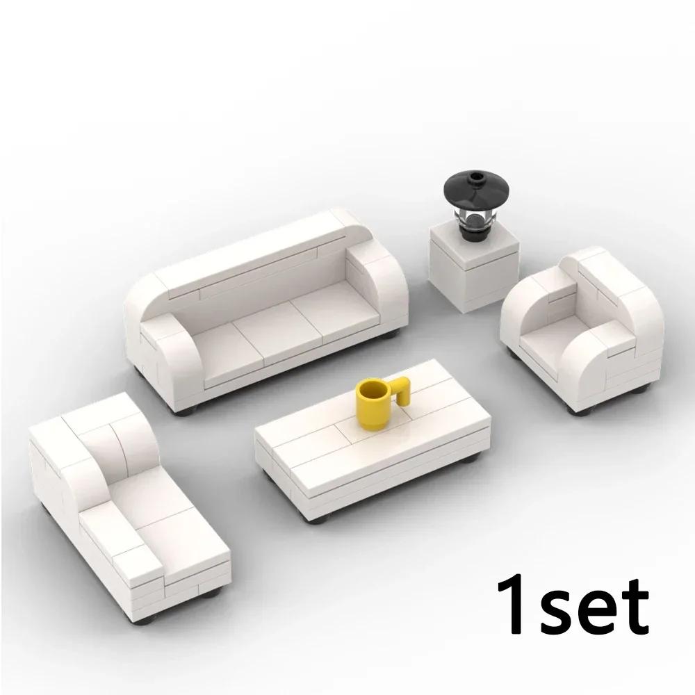 City Furniture Bed Series Creative Bricks TV Kitchen Bedroom Bathroom Parts Basketball Stand DIY Kits Kids Toys Building Blocks