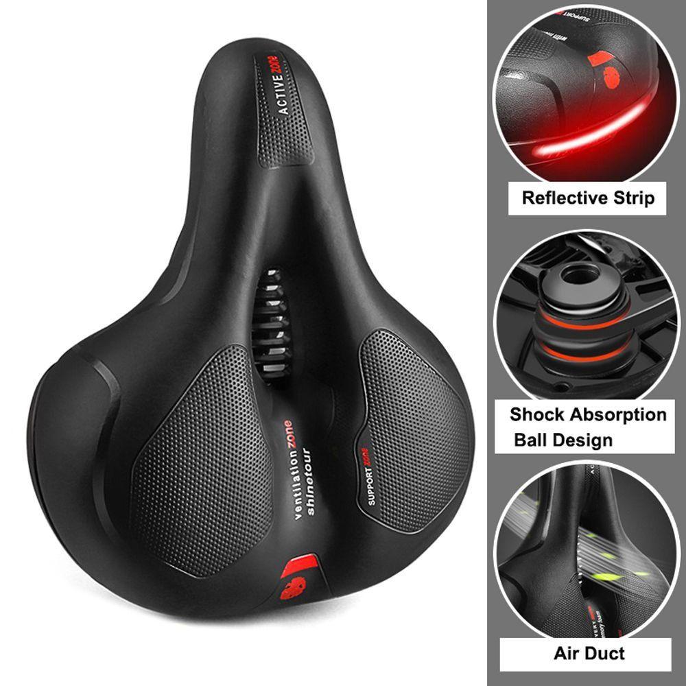 Bicycle Accessories Bike Seat Safety Warning Bicycle Cushion Comfortable Bike Saddle Padded  MTB