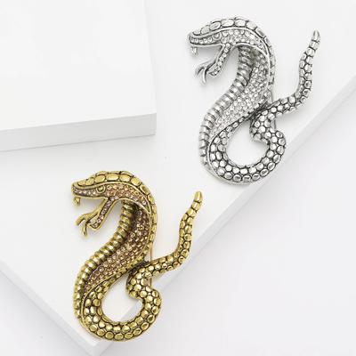 Spilla Cobra in lega con strass, squisita e creativa spilla da uomo e da donna per gioielli da corsa