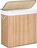 Freestanding Bamboo Laundry Basket 150L Natural 3 Compartments