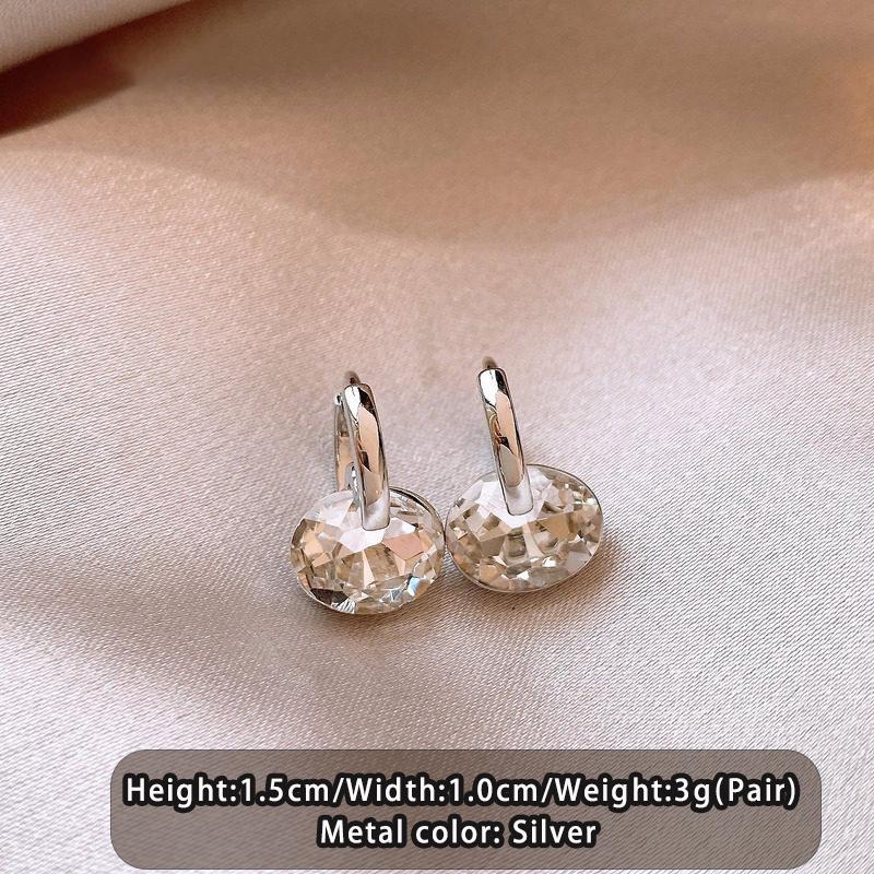 

Silver Color Cut-Elliptical Zircon Earrings For Women s Unique Jewelry Luxury Sensation Minimalist Ear Accessories New 2026