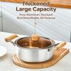 Family Cooking Pot Aluminum Soup Stock Pot with Glass Lid and Double Wooden Handle Ensuring Safety and Efficiency