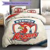 Sydney Roosters Vzorovaná Sada Povlečení Prošívaná Přikrývka Domácí Dekorace Dárek (1 * povlak na peřinu + 2 * povlak na polštář bez jádra)