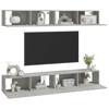Vidaxl Szafki Ścienne Pod Tv, 4 Szt., Betonowa Szarość, 100X30X30 Cm
