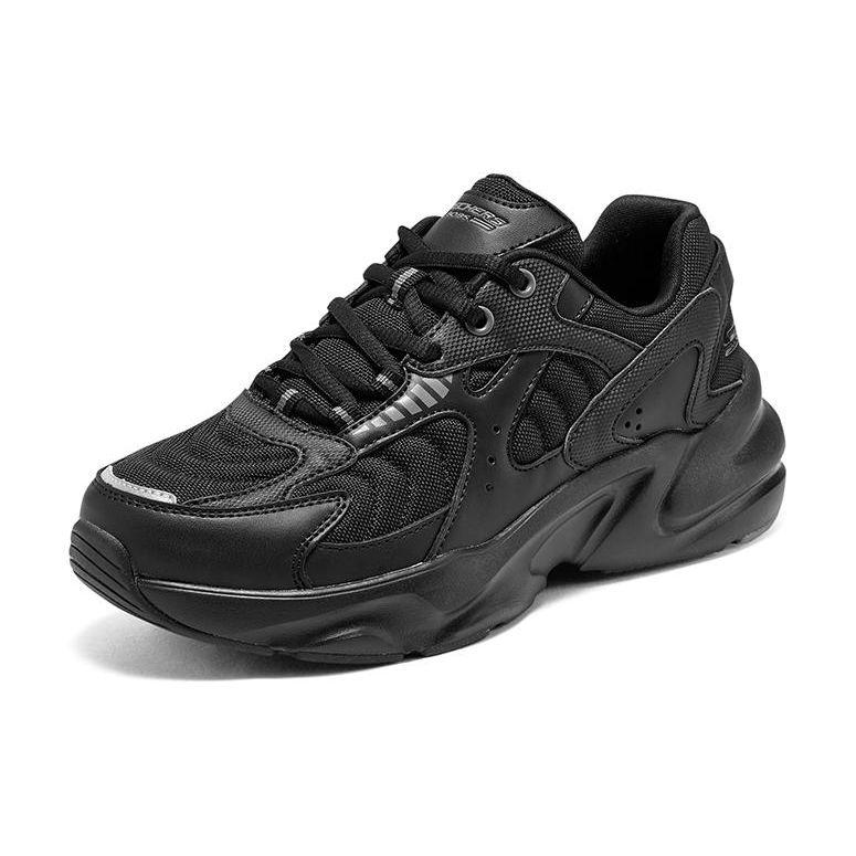 Skechers DLites Wave Deep Retro Trendy Casual Fashion Comfortable Low-Top Dad Shoes Women Sneaker Black 117362-BBK