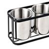 IMEEA Chopstick Holder, Cutlery Stand, Cutlery Holder, Stainless Steel Cutlery Case Set, Black, Storage