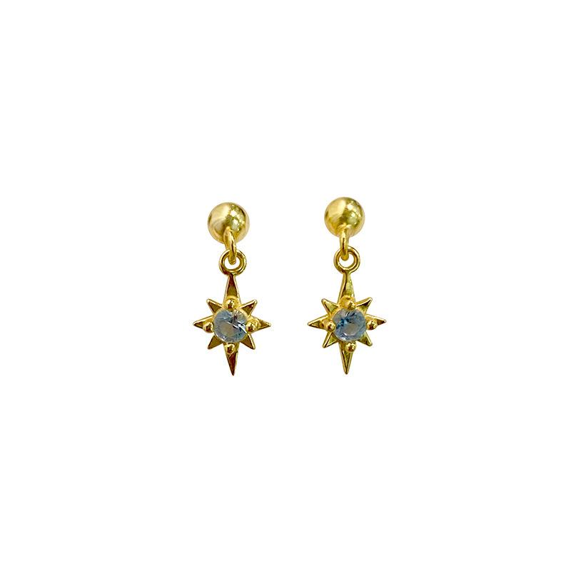 Simple Eight-pointed Star Earrings for Women  Light Luxury  Personalized  Fashionable and Versatile  No Need To Remove Earrings