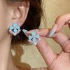 Exquisite Zircon Pearl Flower Stud Earrings: Versatile Silver Drip Oil Design for Luxurious, Fresh Style