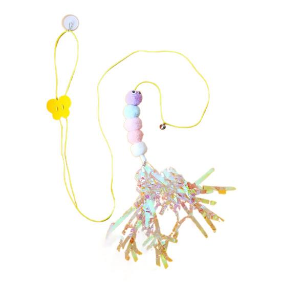 

Подвесная игрушка для кошек, эластичная веревка, регулируемая длина, подвеска в виде гусеницы/стрекозы, снятие стресса, кошка C