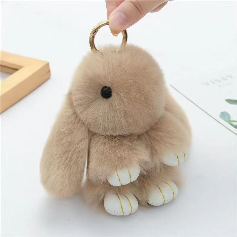 Plush Rabbit Fur Keychain: Cute Rabbit Ornament & Phone Charm