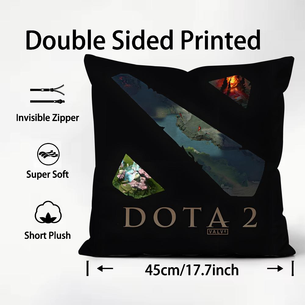 CCool DotaA 2 Game Cushion Cover Plush Fabric Soft DoubleSided Printed Sofa Warm Winter Home Child Gift Pillow Case