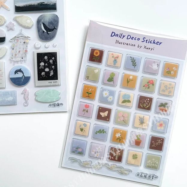 Cute Cake Wishing Pool 3D Relief Resin Sticker Girl Phone Case Laptop Transparent Jelly Decal Stationery Notebook DIY Decoration