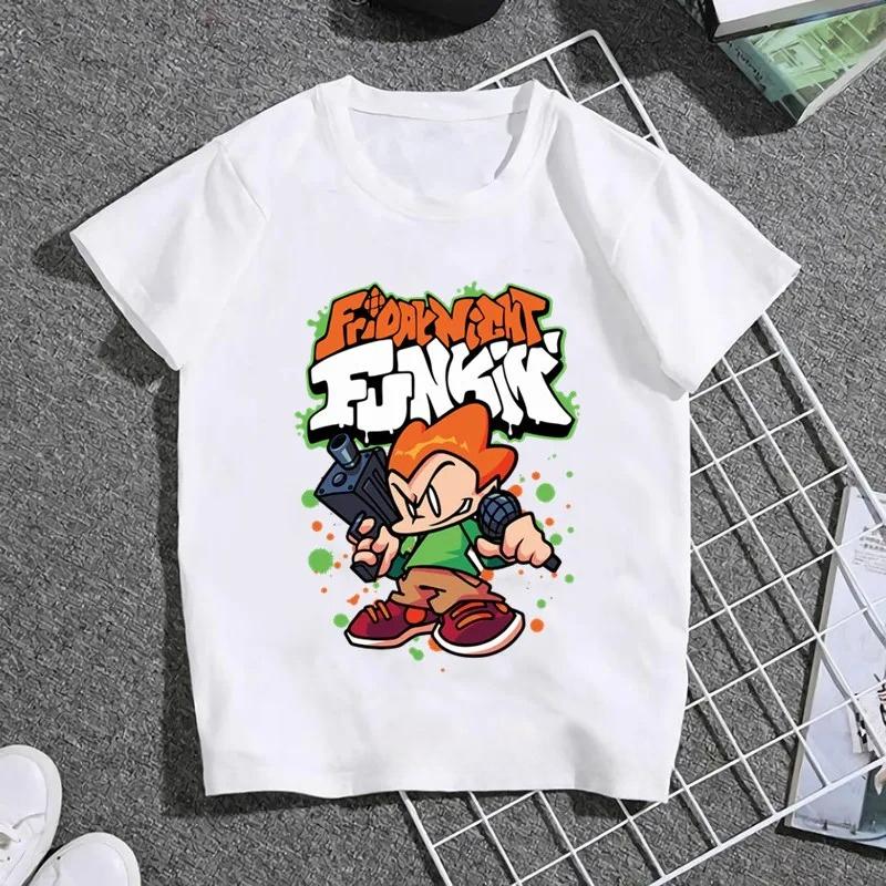 Hot Game Friday Night Funkin Cartoon Kids T Shirt Girls Summer Fashion Tops Baby Boys Clothes Children Short Sleeve T-shirt