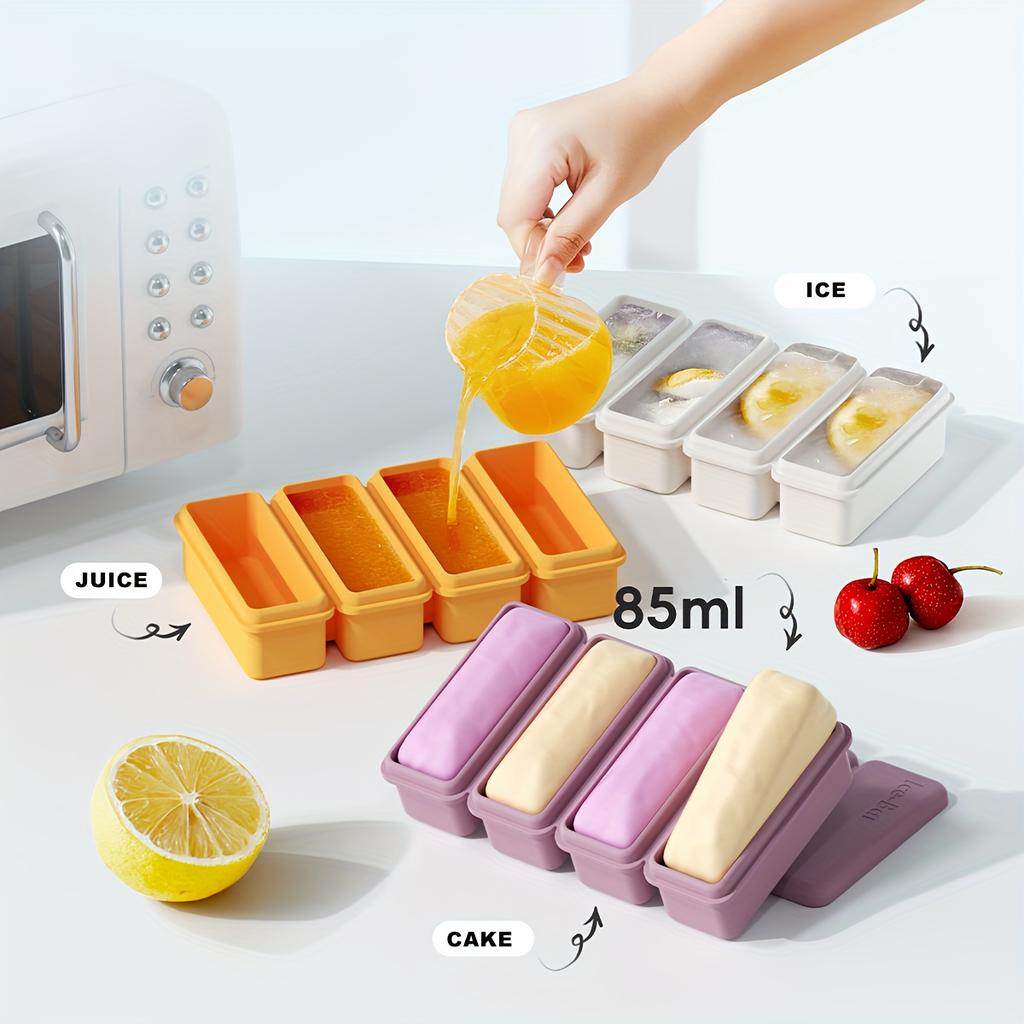 1/4pcs Silicone Ice Cube Trays Easy To Demould BPA-Free Ice Cream Mold for Chilling Drinks Smoothies Summer Kitchen Essential
