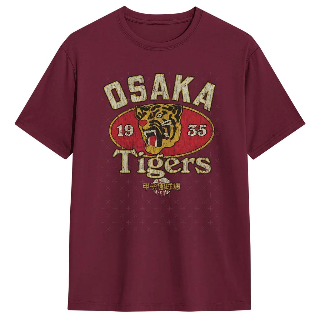 Unisexs Osaka Tigers 1935 T Shirts Pure Cotton Clothing Summer Vintage Short Sleeve T Shirt Crewneck Hip Hop Design Tee Shirt