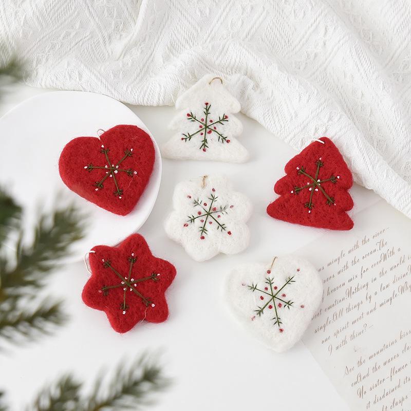 Felt Snowflake Christmas Tree Ornament - Mini New Year Decoration Gift