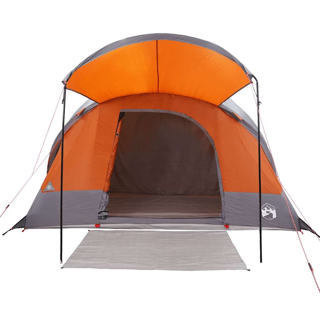 Tunnel Family Tent for 8 Persons Grey and Orange Waterproof