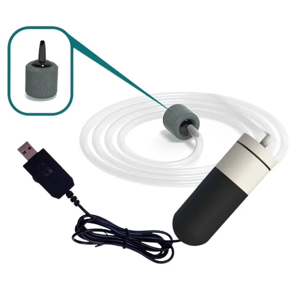 Adjustable Speed Aquarium Oxygen Air Pump USB Charging Ultra Quiet Air Compressor Aerator Mute Portable Oxygen Aerator Aquarium