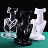 Portrait Neck Necklace Window display rack jewelry earrings Plastic Mannequin display rack jewelry pendant necklace neck model
