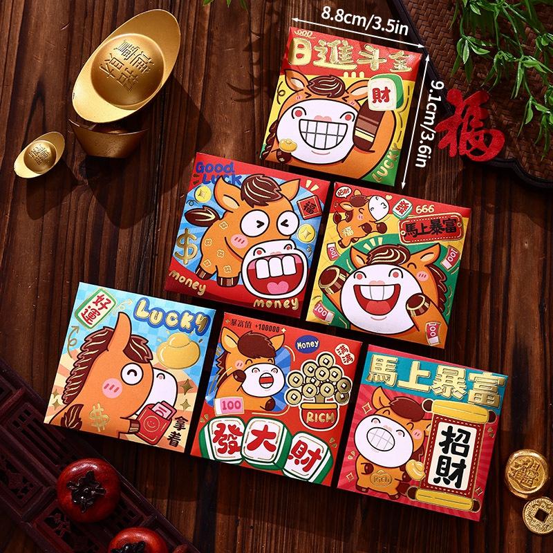 Chinese New Year 2026  Red Envelopes  Horse Year Lucky Money Bag Spring Festival Red Packets Hong Bao  New Year Decor