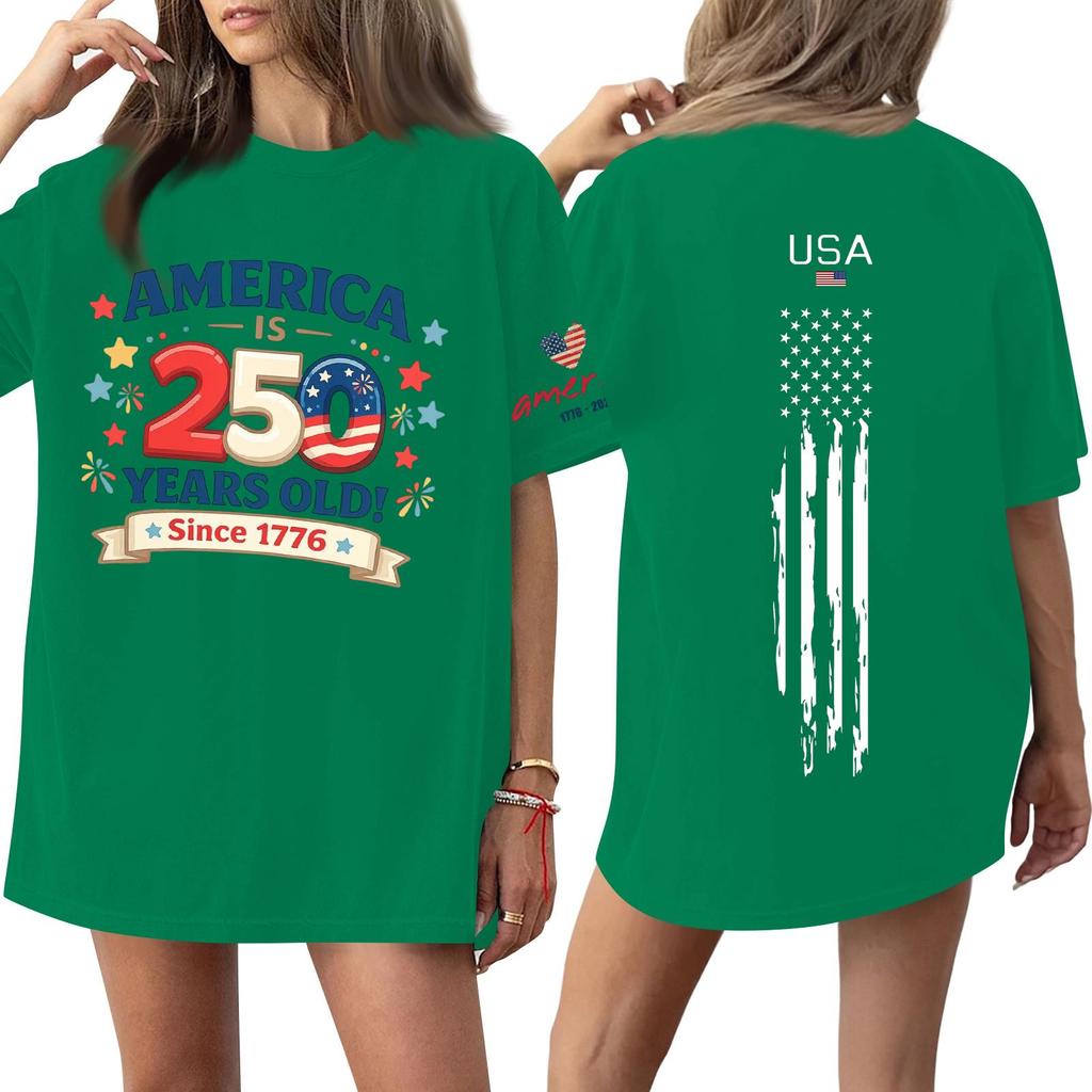Women's Casual Fashion Round Neck Casual Print Short Sleeve T-Shirt Top