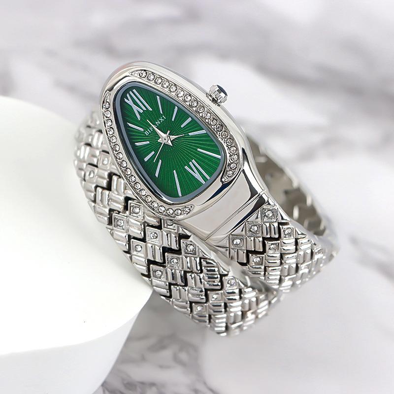 Serpentine with Grain Bracelet Watch Wound Three-pin Quartz Watch Small Dial with Diamonds Light Luxury Niche Temperament Women's Watch