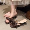 Fashion 2025 Hot Sale Ladies Shoes Open Toe Women's Slippers Fashion Outdoor Leopard Print New Butterfly-knot Best Seller High Heels