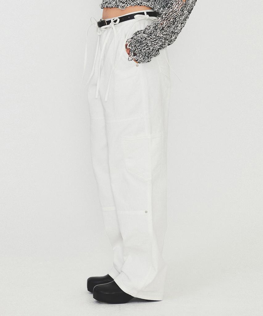 Daiaegeuneol Ribbon Strap Pocket Denim (White)