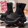 Martin boots female ins ultra-fire thick-soled lace mesh fairy wind summer cool boots hollow breathable small short boots