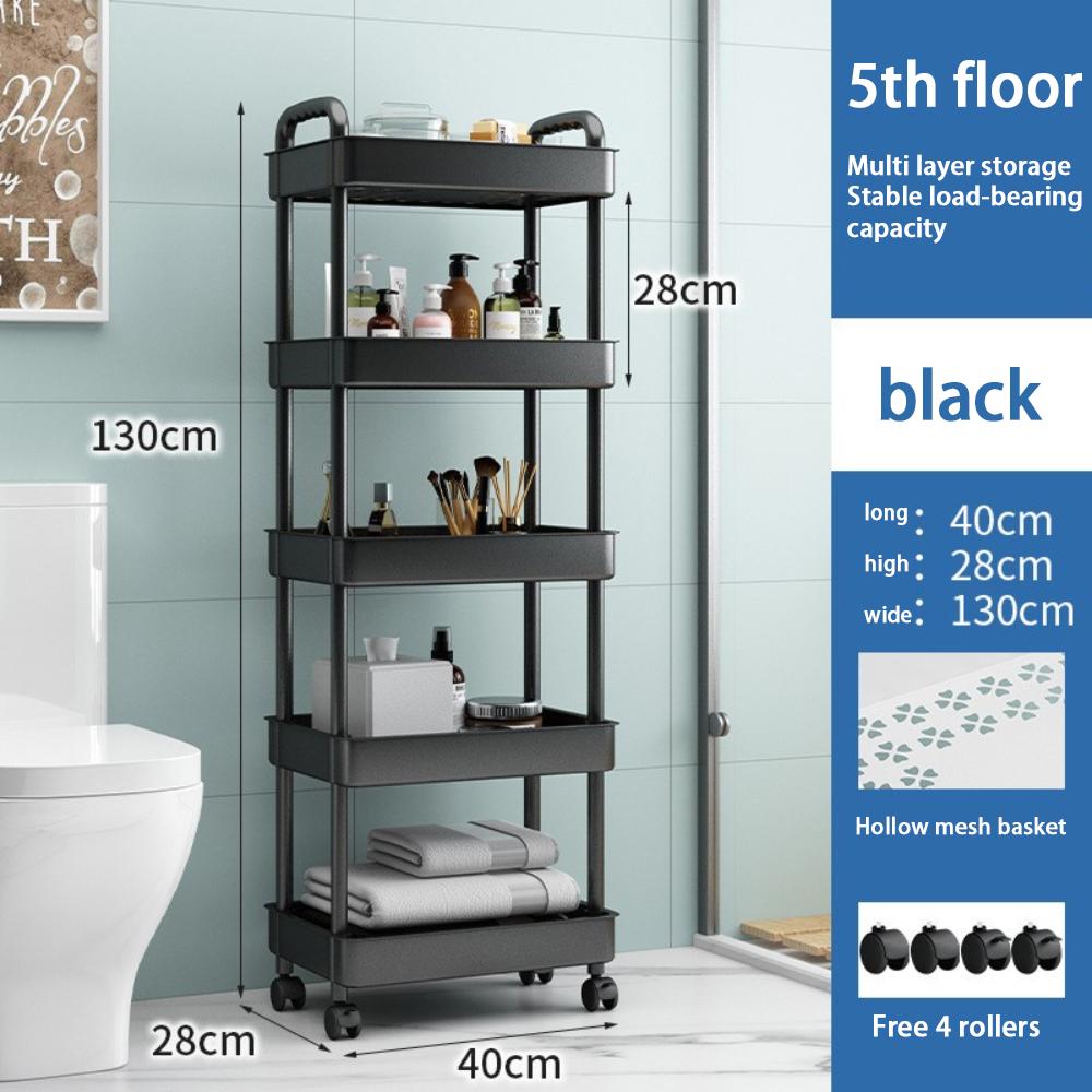4/5 Tier Large Capacity Bathroom Organizers, Rolling Storage Cart with Wheels Classified Stickers for Bathroom, Kitchen