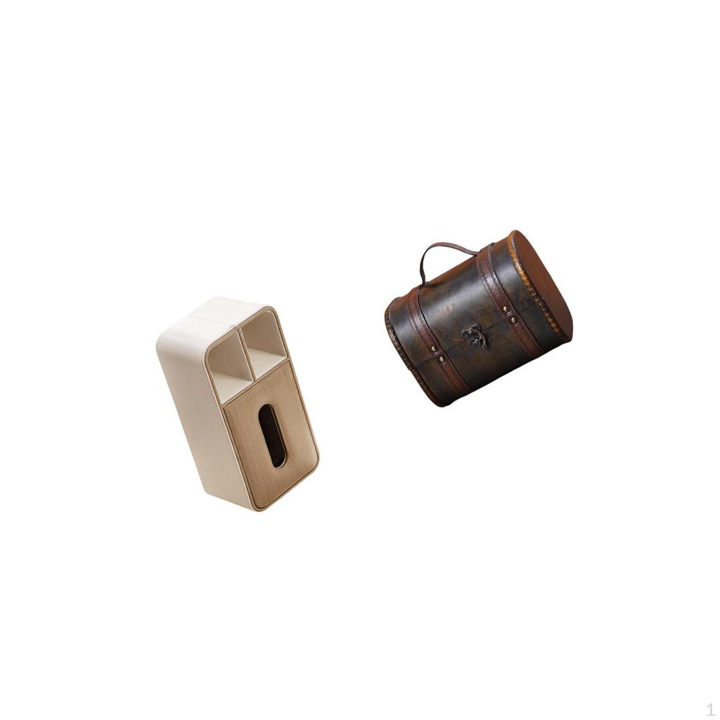 Multipurpose Rectangular Tissue Box Organizer Decorative Storage Chest Vintage Design Napkin Holder